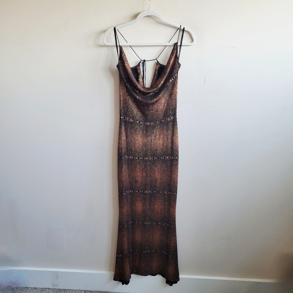 Sonny Ruíz Alta Costura Strappy Bodycon Cowl Neck Dress